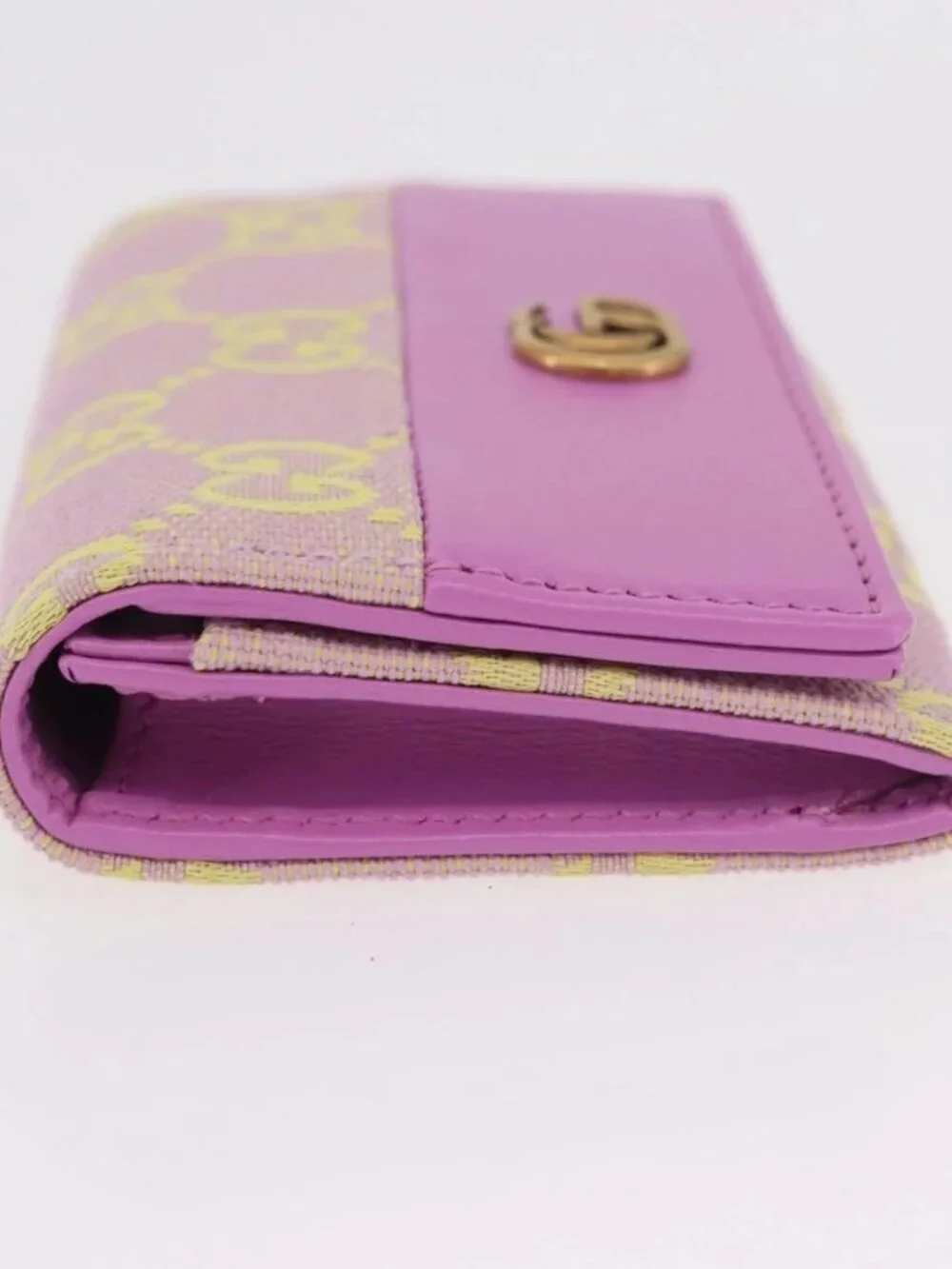 GUCCI GG Canvas Card Case Purple 783120 Auth SW2352SM